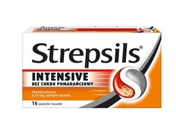 Zdjęcie produktu Strepsils Intensive b/cukru pomarań